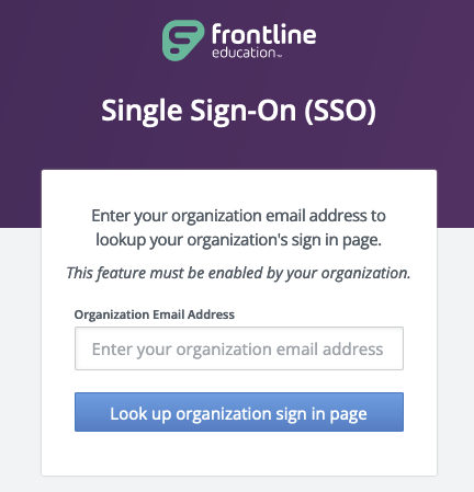 Frontline Signin Step 2